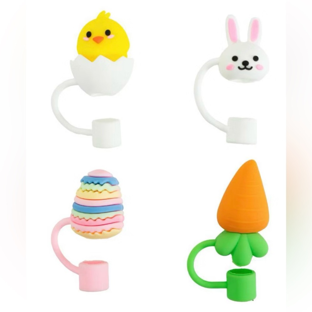 NEW!!! Char Charms Easter Straw Topper 4 Pack Set For Tumblers!-(NWT) - Picture 8 of 9